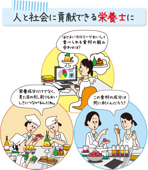 人と社会に貢献できる栄養士に